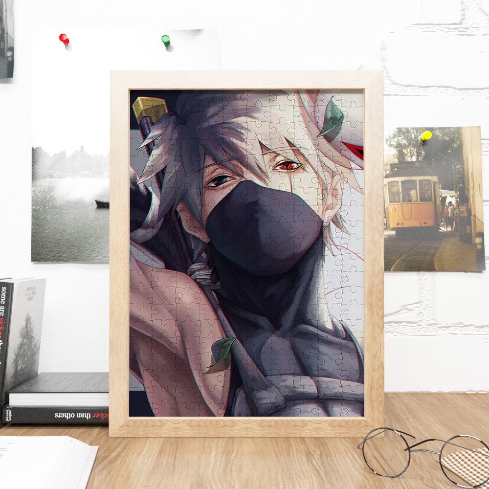Деревʼяний пазл з рамкою Kakashi Hatake по аніме Naruto