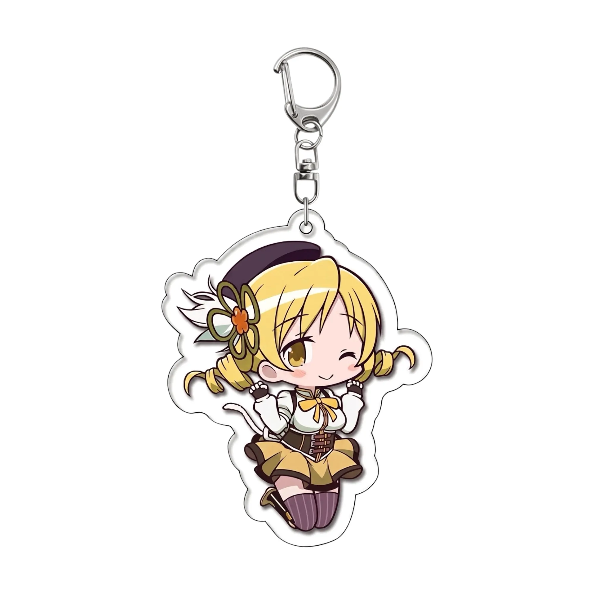 Аніме акриловий брелок Мамі Томое (Mami Tomoe) — Дівчинка-чарівниця Мадока Маґіка (Puella Magi Madoka Magica), 5 см
